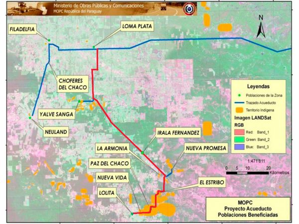 Acueducto recorre actualmente más de 300 km de extensión y ya llega hasta Lolita en el Chaco