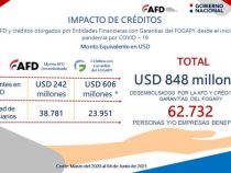 AFD y Fogapy otorgaron US$ 848 millones beneficiando a 62.732 empresas durante pandemia