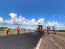 Ruta PY01: iniciarán extendido de la nueva carpeta asfáltica en la zona de Caapucú