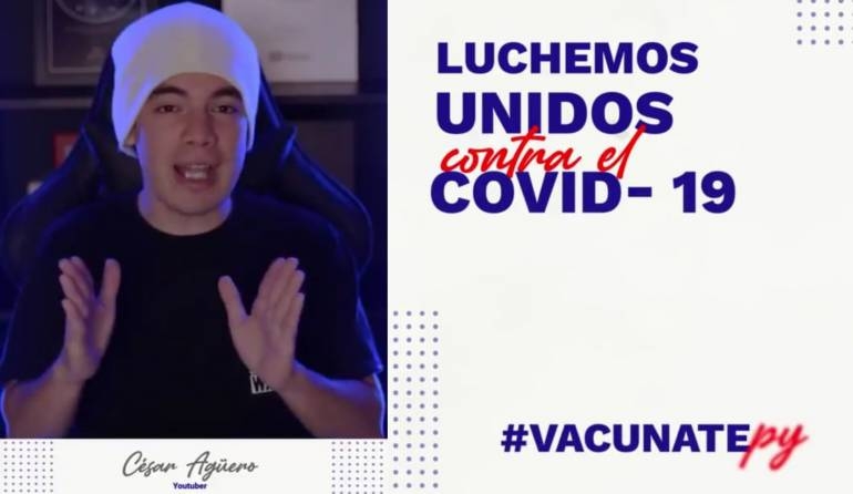 Cuestionan campaña provacuna de Mitic con figura de joven youtuber