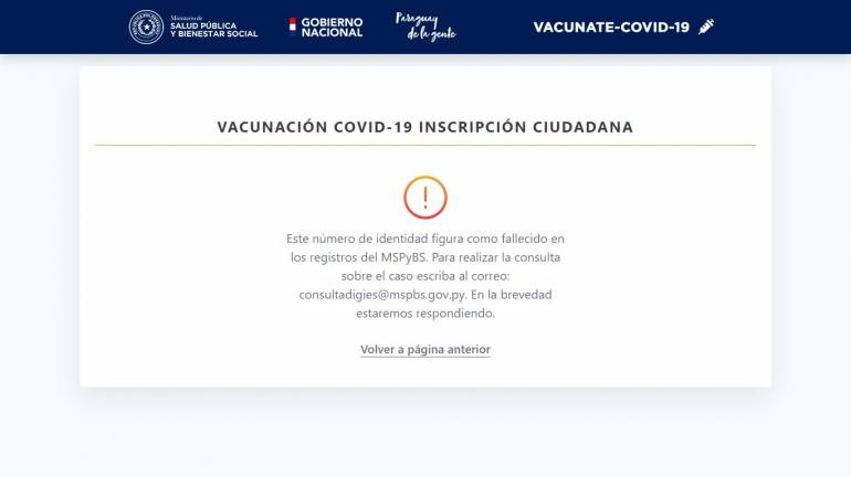 Los 3.000 muertos falsos ya están inscriptos como vivos, informa Salud