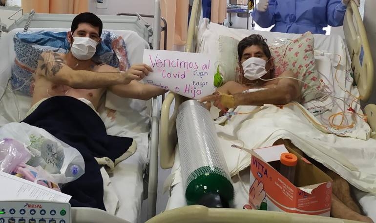 Tras un mes de internación, padre e hijo vencen al Covid-19