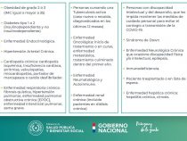 Vacunan hoy a mayores de 18 a 34 con enfermedades de base