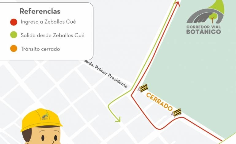 Cierran tramo del corredor vial Botánico