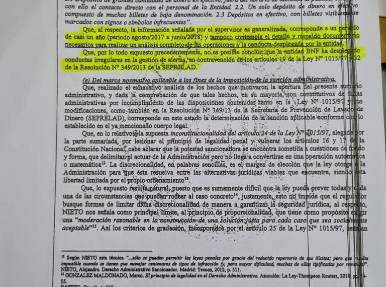 Tufo a operación política: BCP ratifica sanción contra BNF y abre puertas a pleito judicial antes de Gafilat