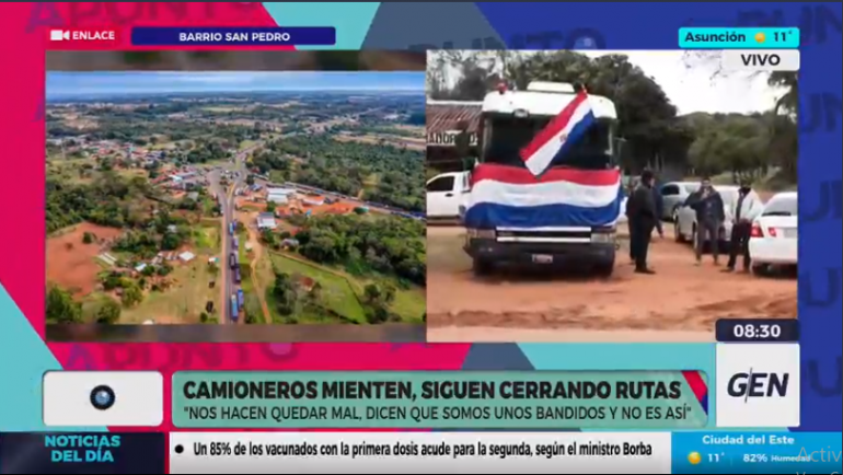 Camioneros movilizados niegan bloqueos: “Es mentira que somos bandidos”