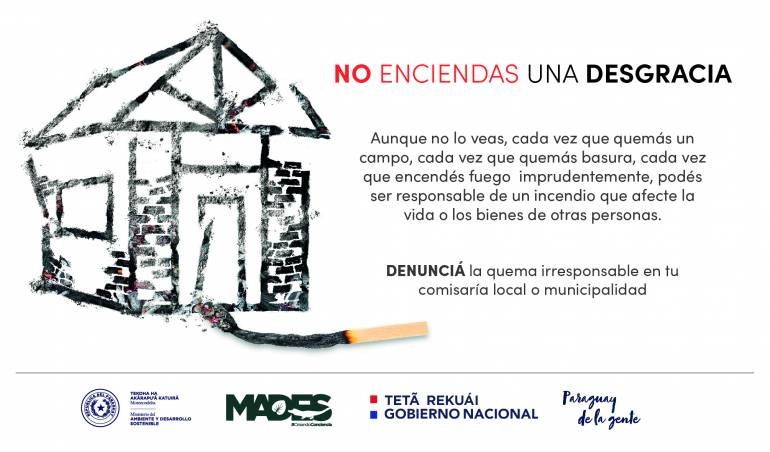 Buscan generar conciencia sobre incendios forestales: „No incendies la desgracia“